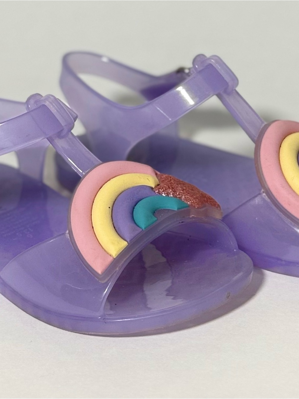 Old Navy Purple 3D Rainbow Jelly Sandals Toddler Girls